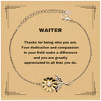 WaiterSunflower Bracelet - Thanks for being who you are - Birthday Christmas Jewelry Gifts Coworkers Colleague Boss