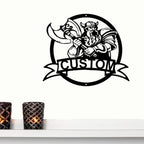 Fighting Viking Monogram Personalized Name Indoor Outdoor Steel Wall Sign Metal Man Cave Art