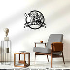 Fighting Viking Monogram Personalized Name Indoor Outdoor Steel Wall Sign Metal Man Cave Art
