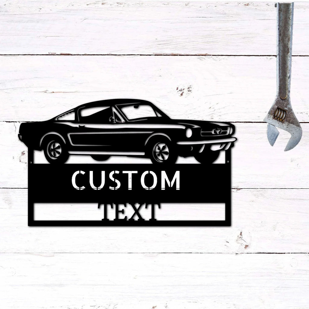 Hear The Roar Classic Sports Car Custom Name Steel Wall Sign