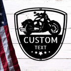 Motorcycle Biker Personalized Name Indoor Outdoor Steel Wall Sign