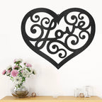 Love Heart Swirl Metal Wall Art