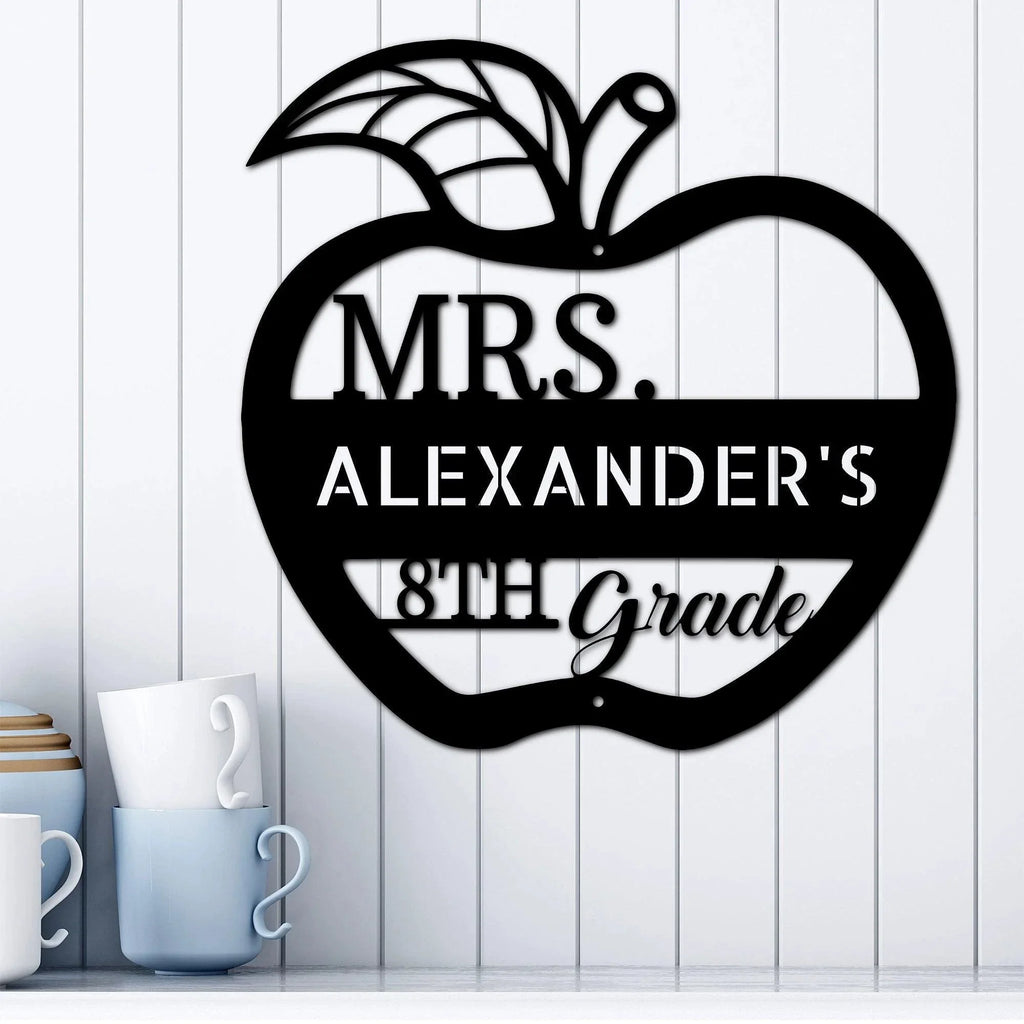 Teacher Appreciation Personalized Classroom Metal Art Wall Sign