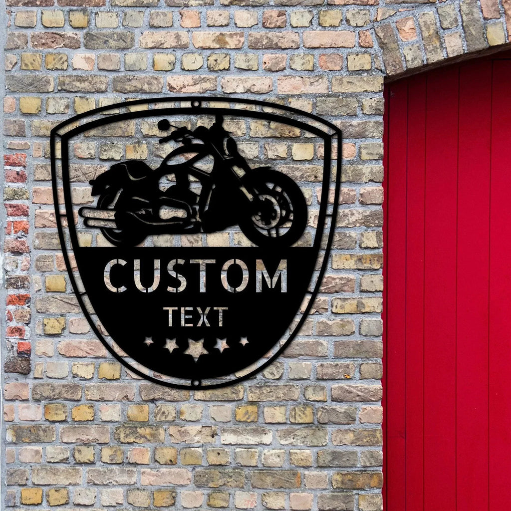 Motorcycle Biker Personalized Name Indoor Outdoor Steel Wall Sign