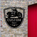 Motorcycle Biker Personalized Name Indoor Outdoor Steel Wall Sign