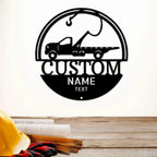Tow Truck Custom Name Indoor Outdoor Steel Wall Sign