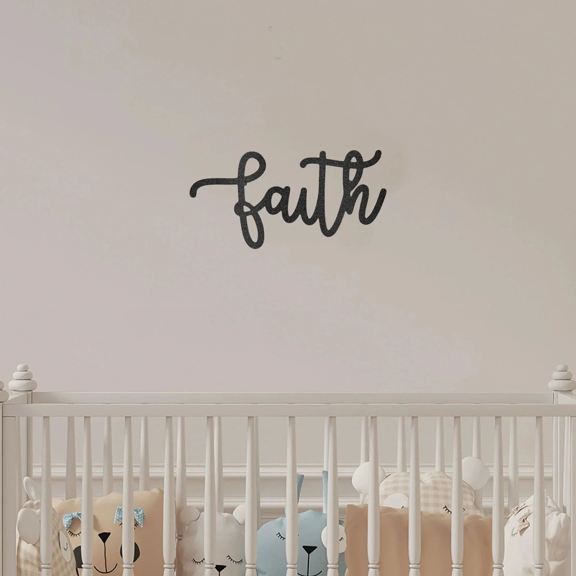 Faith Script Indoor Outdoor Steel Wall Sign