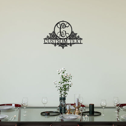 Snowfall Initial Custom Family Name Indoor Outdoor Steel Wall Sign - Mallard Moon Gift Shop