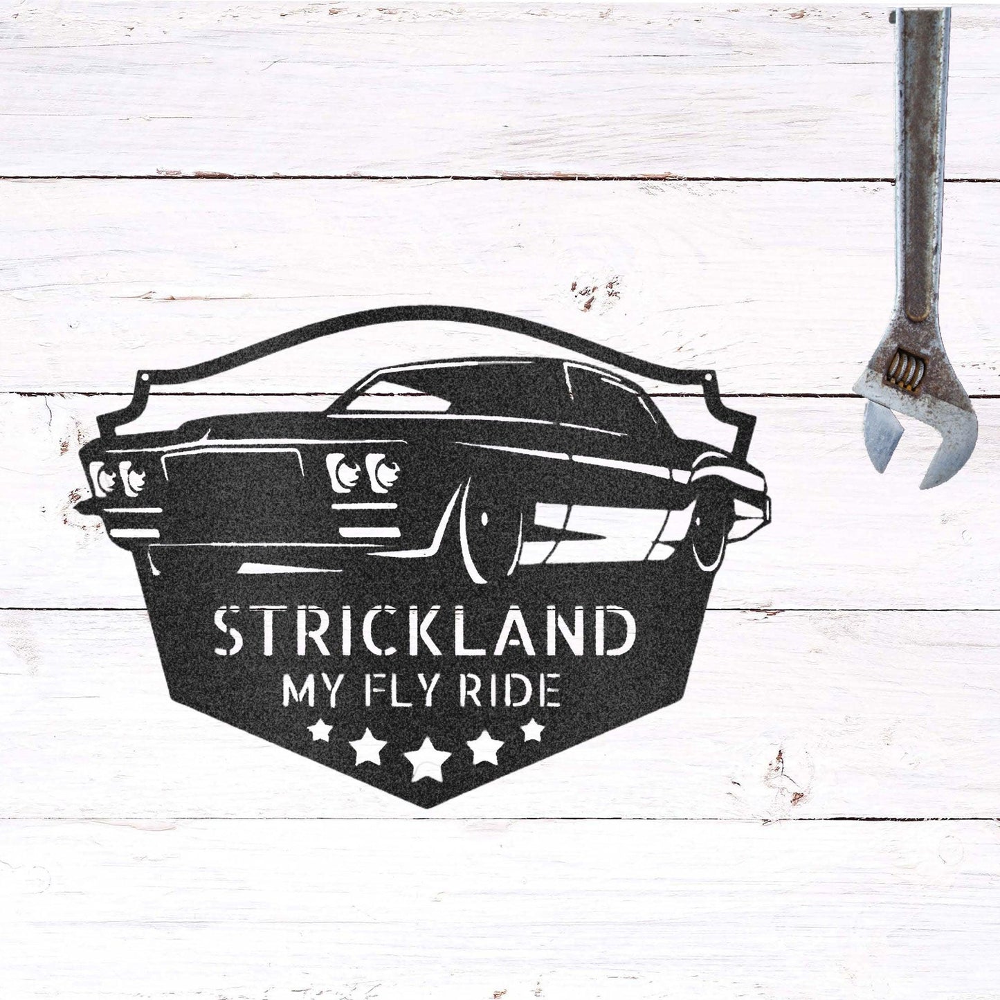 Classic Muscle Car Personalized Name Metal Art Wall Sign - Mallard Moon Gift Shop