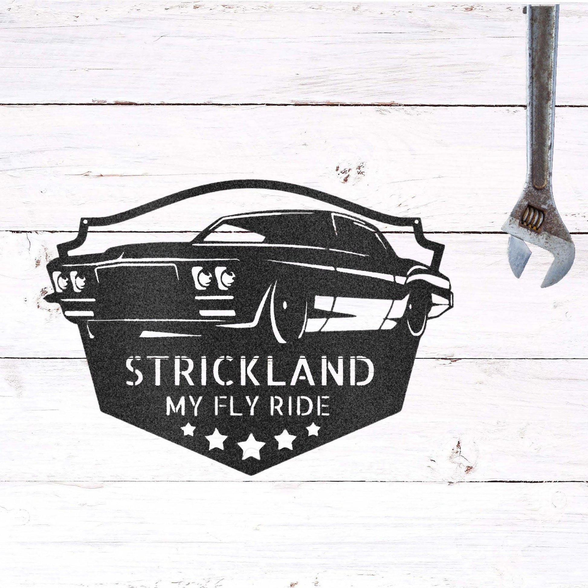 Classic Muscle Car Personalized Name Metal Art Wall Sign - Mallard Moon Gift Shop