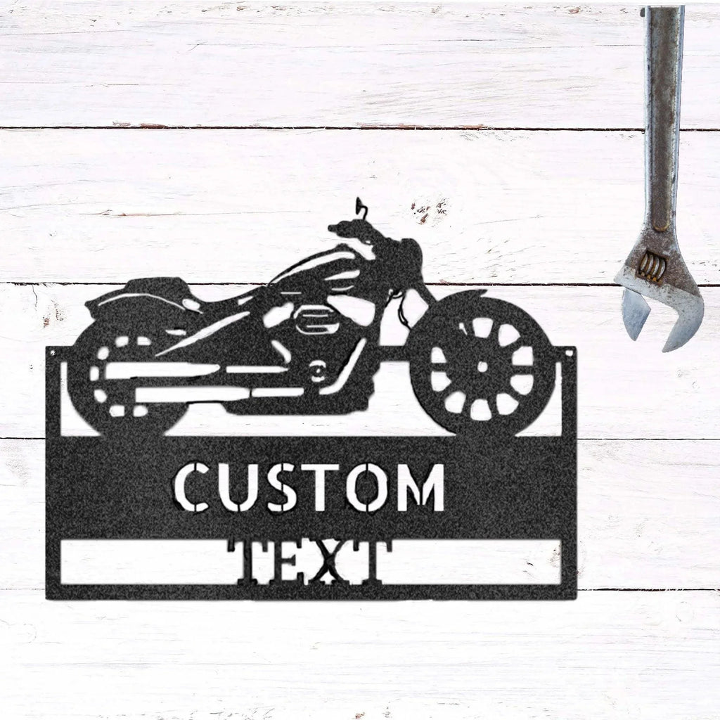 Motorcycle Shop Custom Name Indoor Outdoor Steel Wall Sign