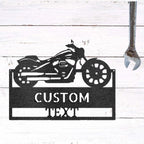 Motorcycle Shop Custom Name Indoor Outdoor Steel Wall Sign