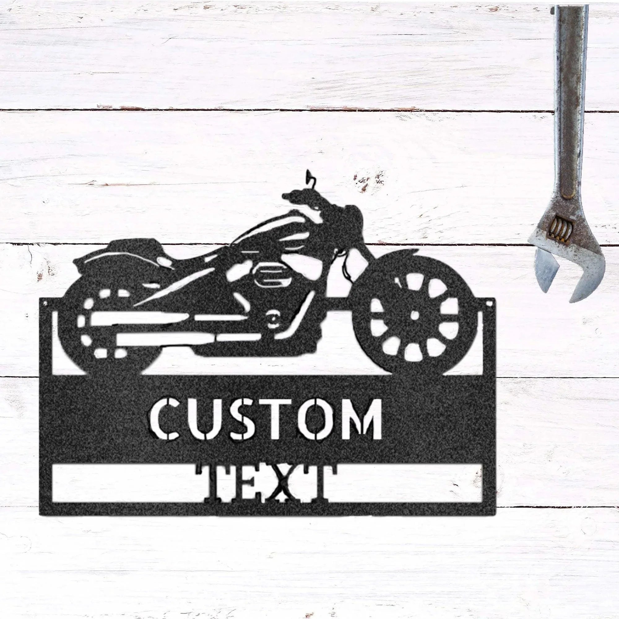 Motorcycle Shop Custom Name Indoor Outdoor Steel Wall Sign