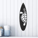 Surfboard Sea Turtle Indoor Outdoor Steel Wall Sign