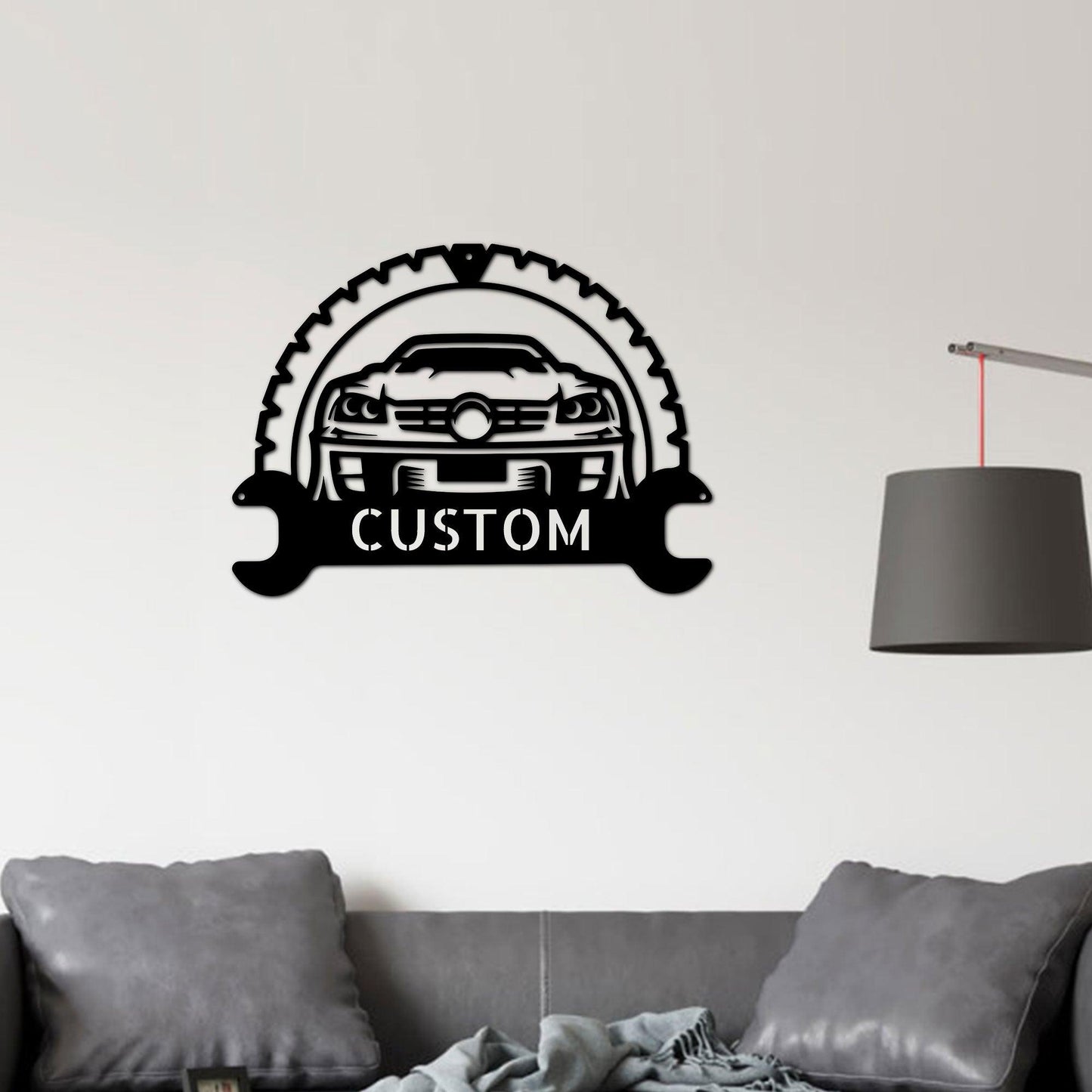 Personalized Classic Car Monogram Indoor Outdoor Steel Wall Sign - Mallard Moon Gift Shop