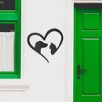 Pet Love Dog and Cat Heart Indoor Outdoor Steel Sign