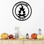 Campfire Custom Monogram Indoor Outdoor Steel Wall Sign Metal Art Home Décor