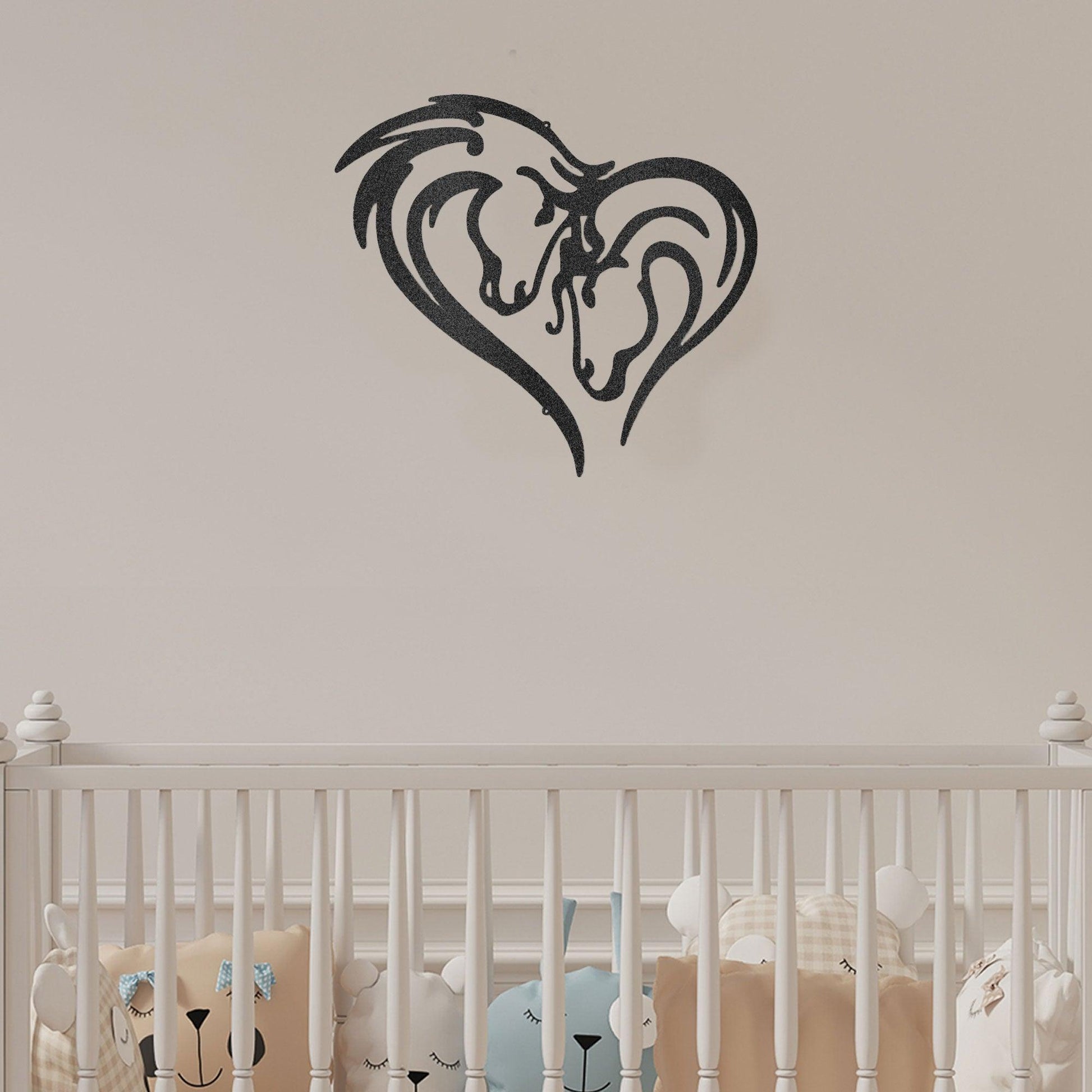 Horse Love Steel Wall Sign - Mallard Moon Gift Shop