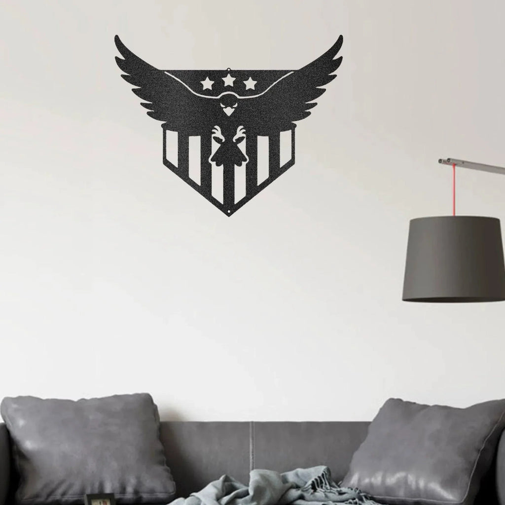 Swooping Eagle Patriotic Indoor Outdoor Steel Wall Sign