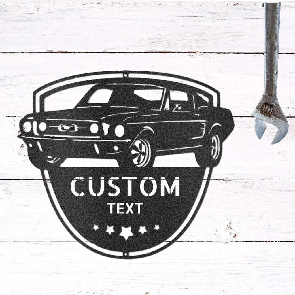 Classic Sports Car Shop Personalized Indoor Outdoor Steel Wall Sign