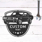 Classic Sports Car Shop Personalized Indoor Outdoor Steel Wall Sign