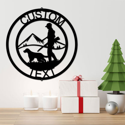 The Hunter Personalized Monogram Indoor Outdoor Steel Wall Sign - Mallard Moon Gift Shop