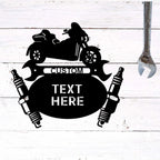 Trike Motorcycle Mechanic Custom Monogram Indoor Outdoor Steel Sign