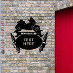 Trike Motorcycle Mechanic Custom Monogram Indoor Outdoor Steel Sign