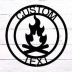 Campfire Custom Monogram Indoor Outdoor Steel Wall Sign Metal Art Home Décor