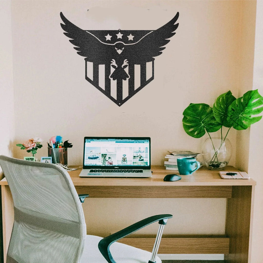 Swooping Eagle Patriotic Indoor Outdoor Steel Wall Sign