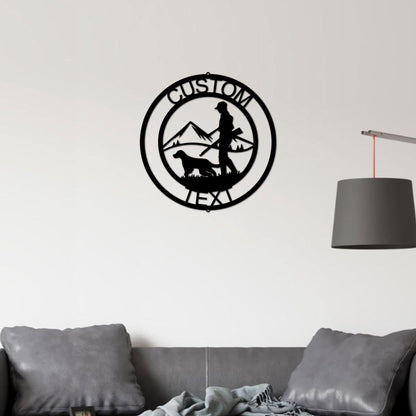 The Hunter Personalized Monogram Indoor Outdoor Steel Wall Sign - Mallard Moon Gift Shop