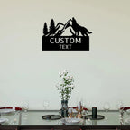 Coyote and Mountains Custom Name Metal Wall Sign