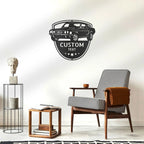 Classic Sports Car Shop Personalized Indoor Outdoor Steel Wall Sign
