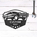 Classic Car Custom Name Indoor Outdoor Steel Wall Sign