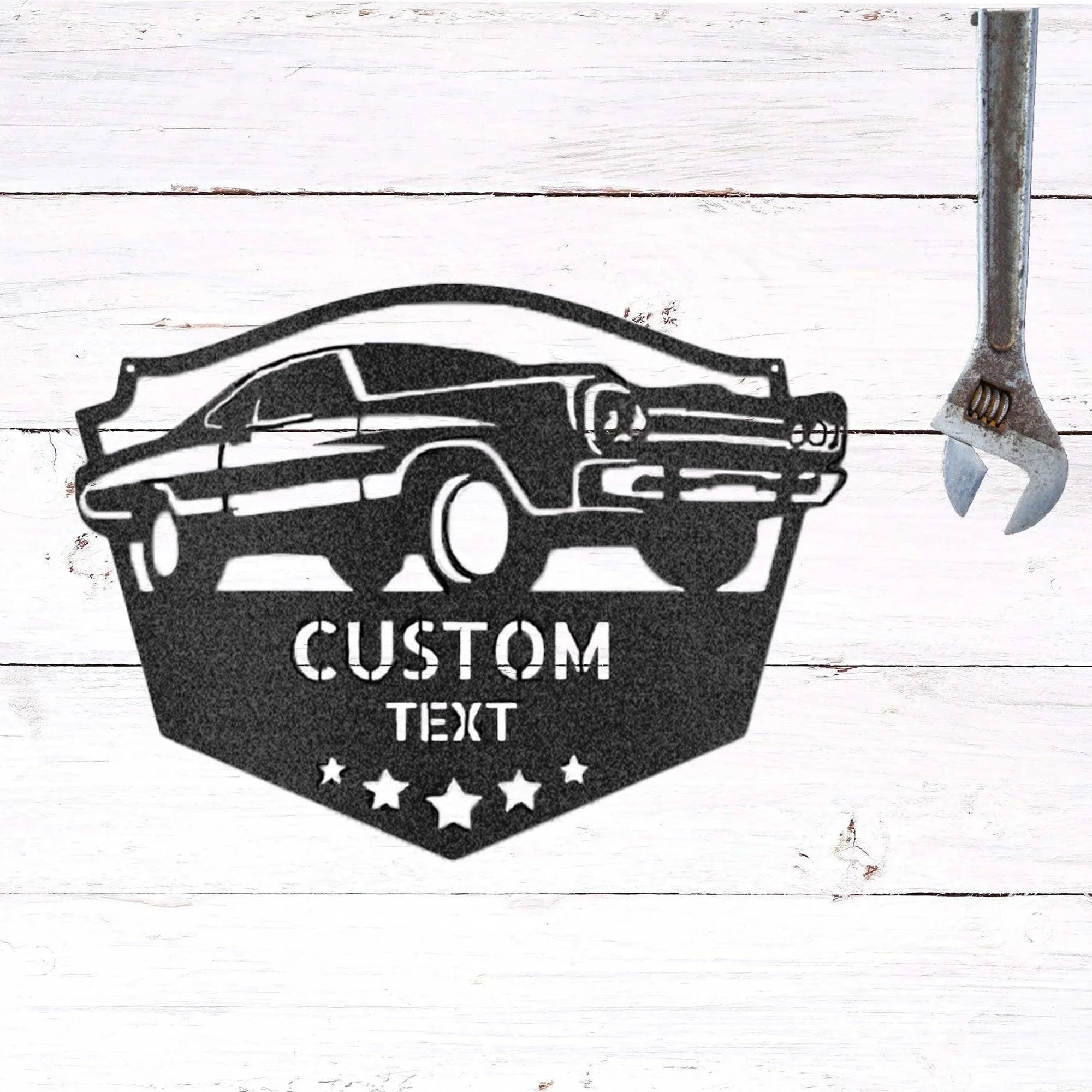 Classic Car Custom Name Indoor Outdoor Steel Wall Sign