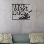 Kayaking Home Sweet Lake Indoor Outdoor Steel Wall Sign