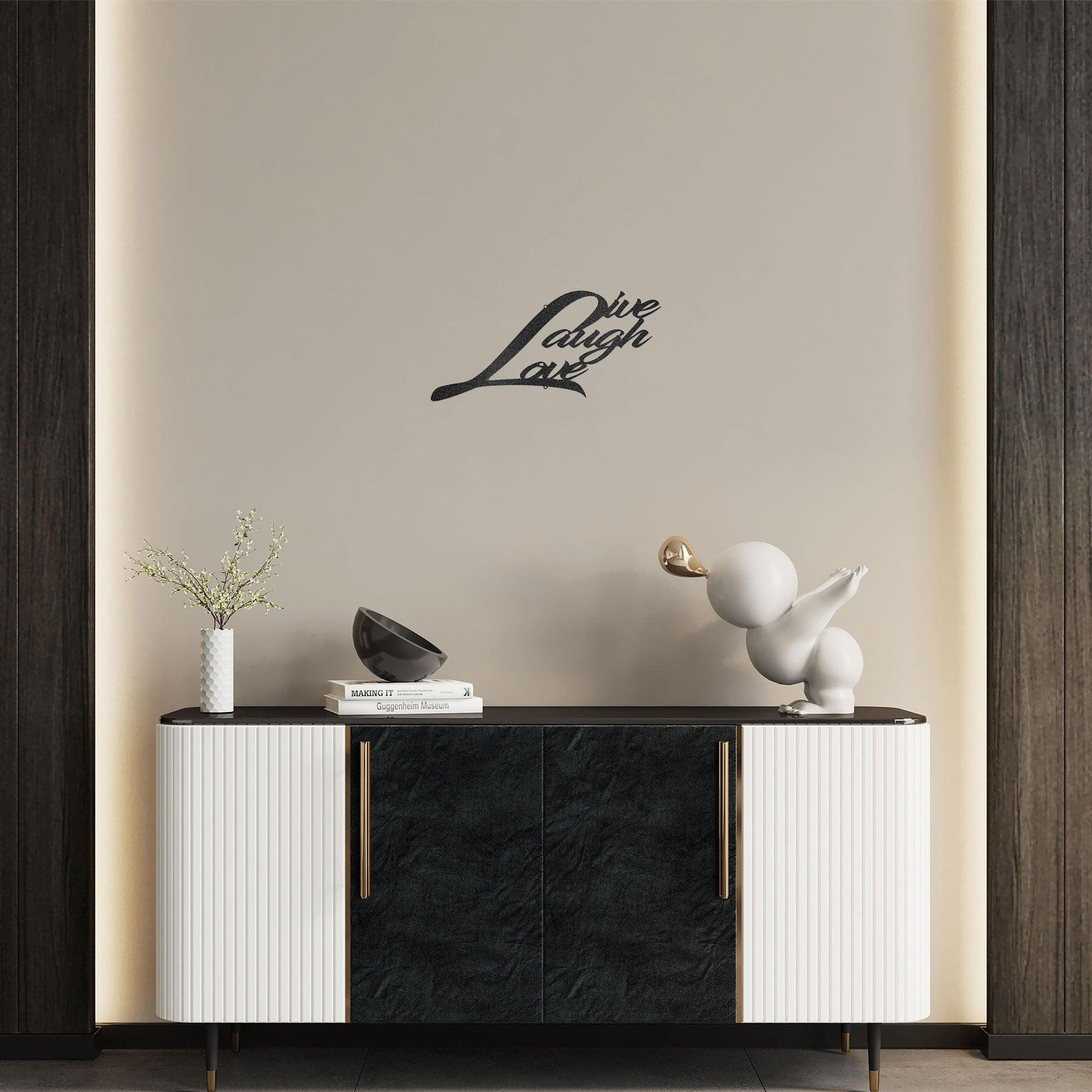 Live Laugh Love Indoor Outdoor Steel Sign Wall Art - Mallard Moon Gift Shop