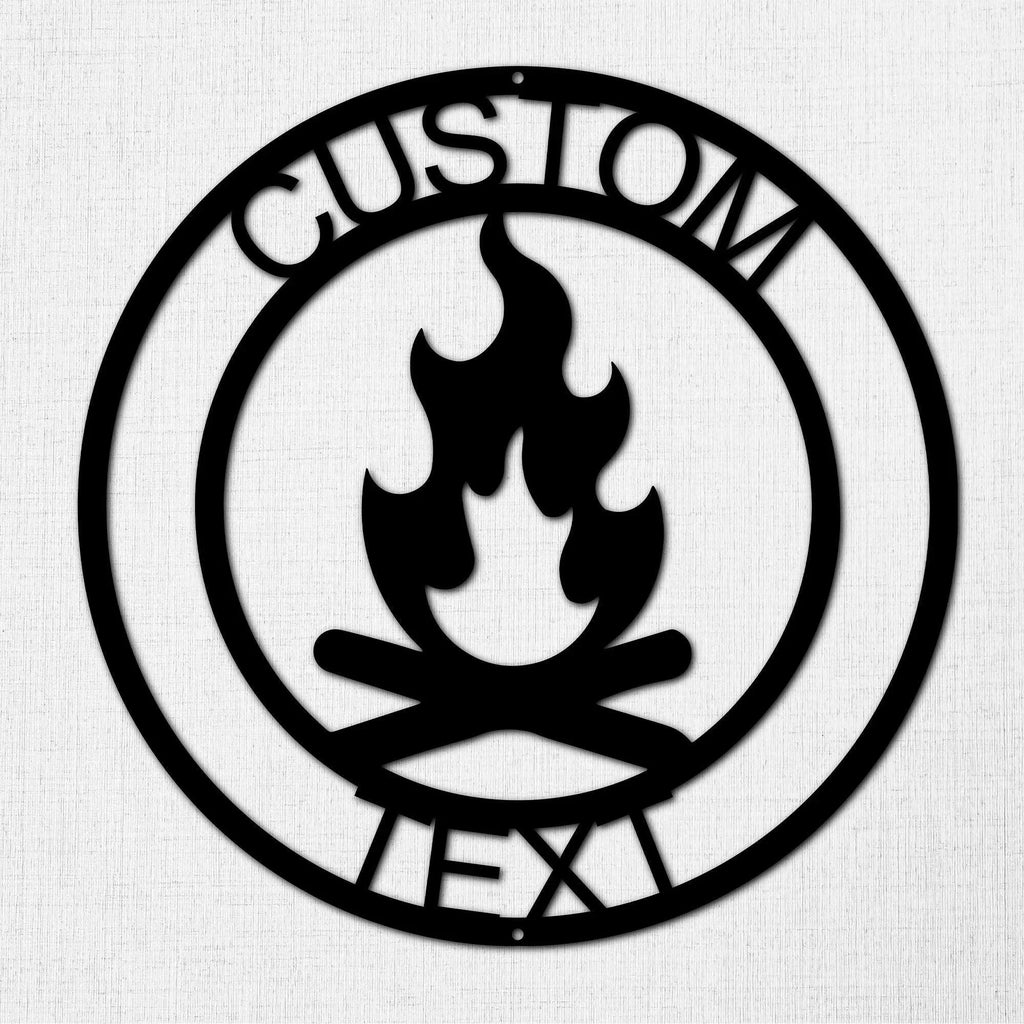 Campfire Custom Monogram Indoor Outdoor Steel Wall Sign Metal Art Home Décor