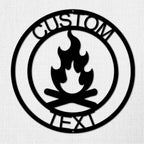 Campfire Custom Monogram Indoor Outdoor Steel Wall Sign Metal Art Home Décor