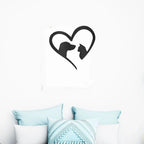 Pet Love Dog and Cat Heart Indoor Outdoor Steel Sign