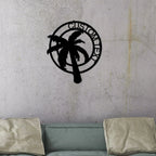 Palm Tree Custom Name Indoor Outdoor Metal Art Wall Sign