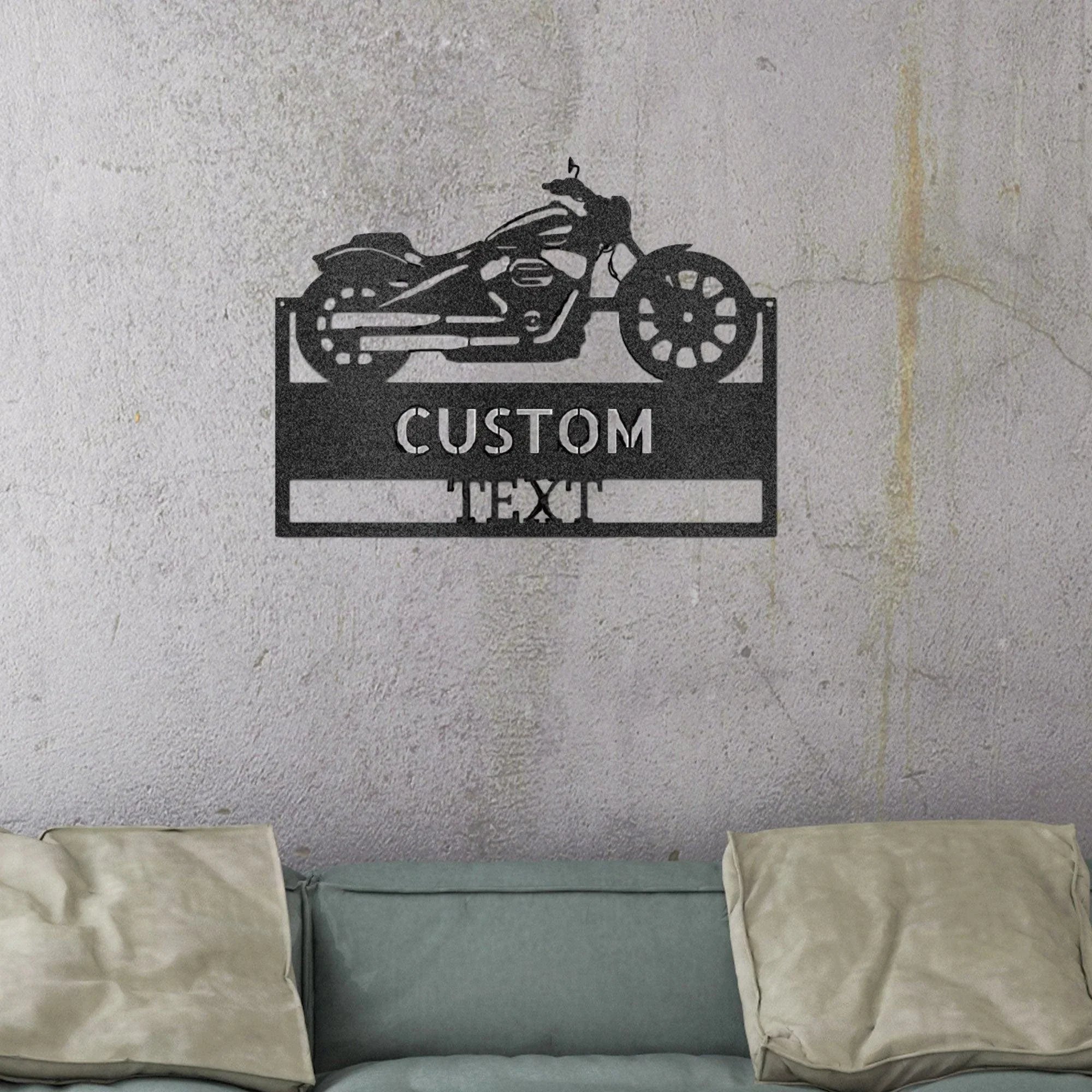 Motorcycle Shop Custom Name Indoor Outdoor Steel Wall Sign