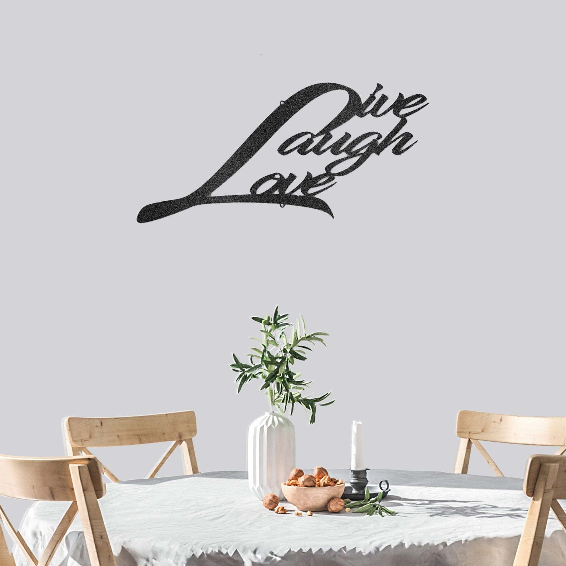 Live Laugh Love Indoor Outdoor Steel Sign Wall Art - Mallard Moon Gift Shop