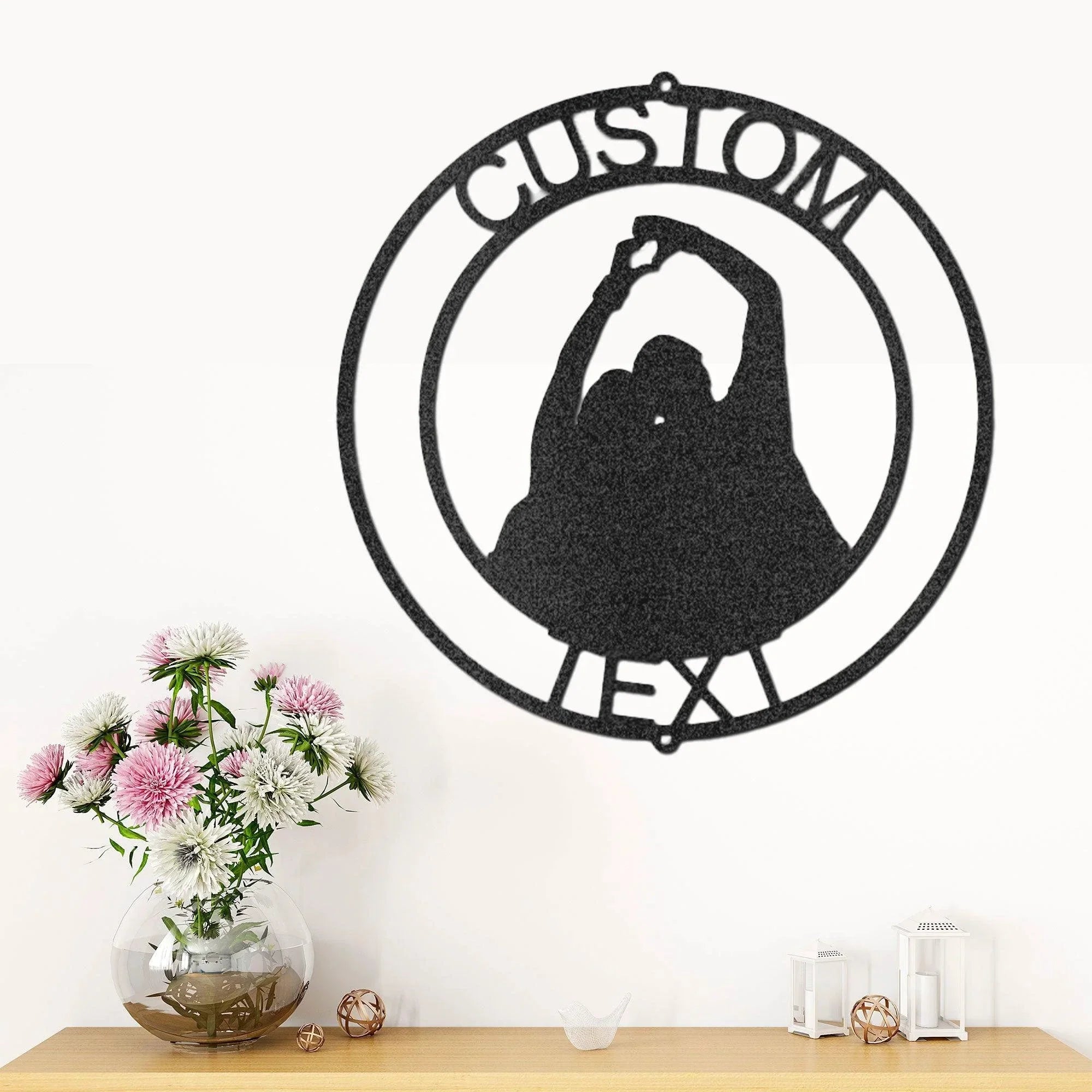 Couple Silhouette Custom Name Steel Wall Sign