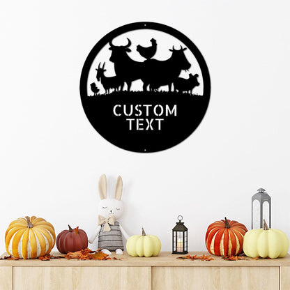 Farm Animals Custom Text Indoor Outdoor Steel Wall Sign Metal Art Home Decor - Mallard Moon Gift Shop