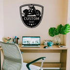 Motorcycle Biker Personalized Name Indoor Outdoor Steel Wall Sign
