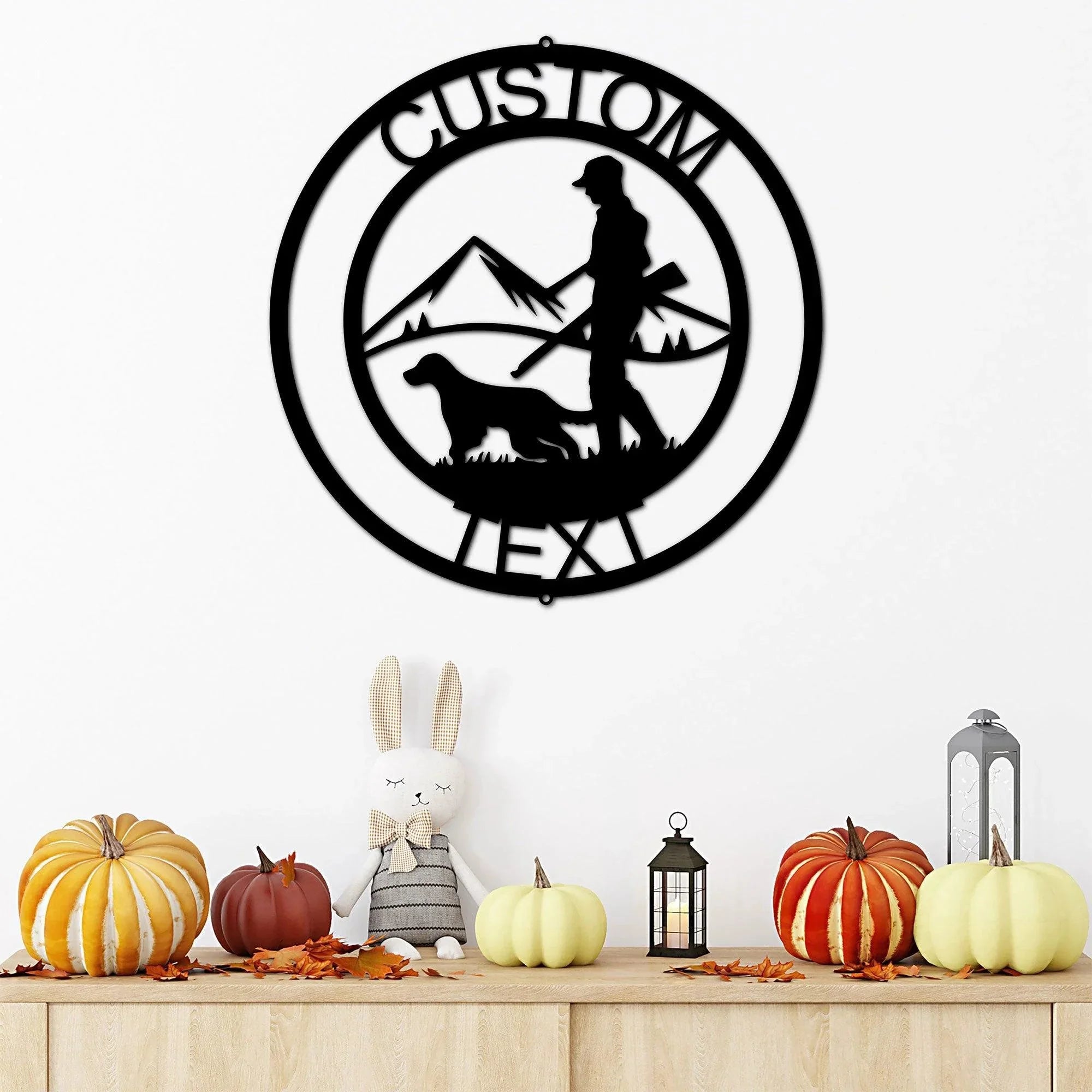 The Hunter Personalized Monogram Indoor Outdoor Steel Wall Sign