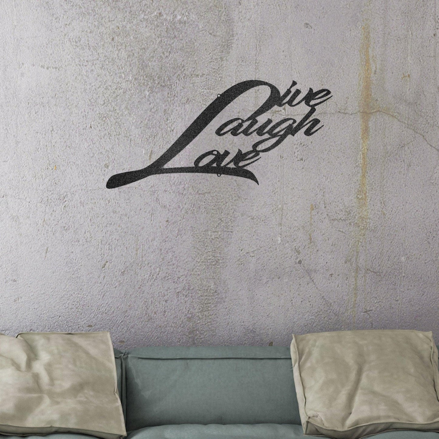 Live Laugh Love Indoor Outdoor Steel Sign Wall Art - Mallard Moon Gift Shop