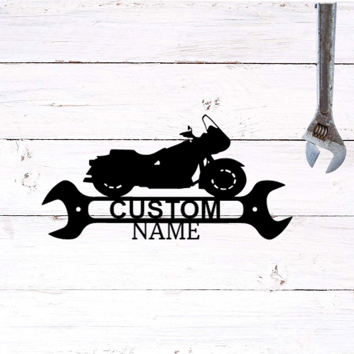 Cruiser Motorcycle Shop Monogram Personalized Indoor Outdoor Steel Wall Sign Metal Art - Mallard Moon Gift Shop