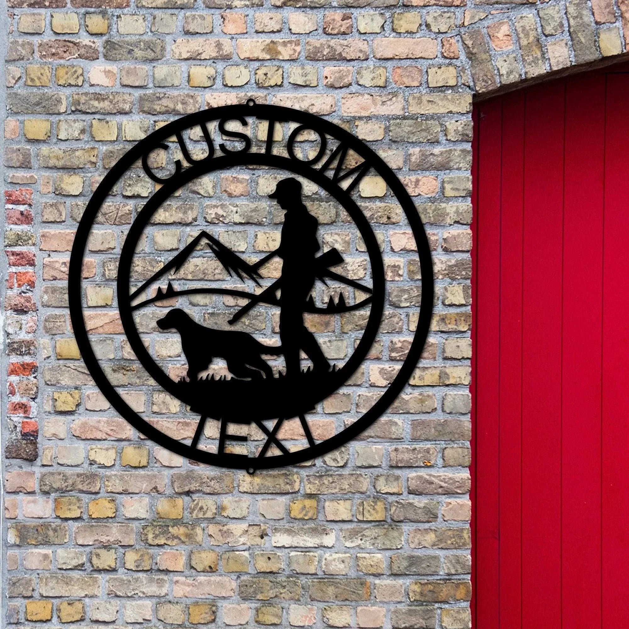 The Hunter Personalized Monogram Indoor Outdoor Steel Wall Sign